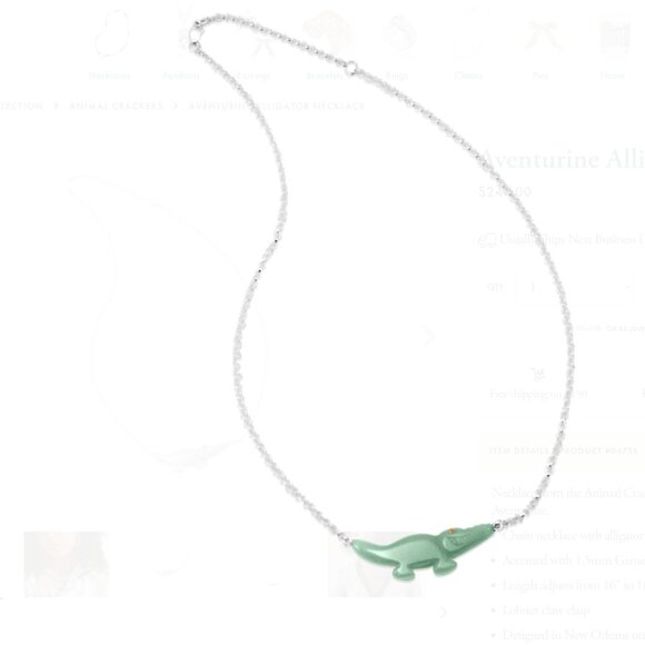 Mignon Faget Pendant Necklace with Aventurine Alligator - Picture 3 of 7